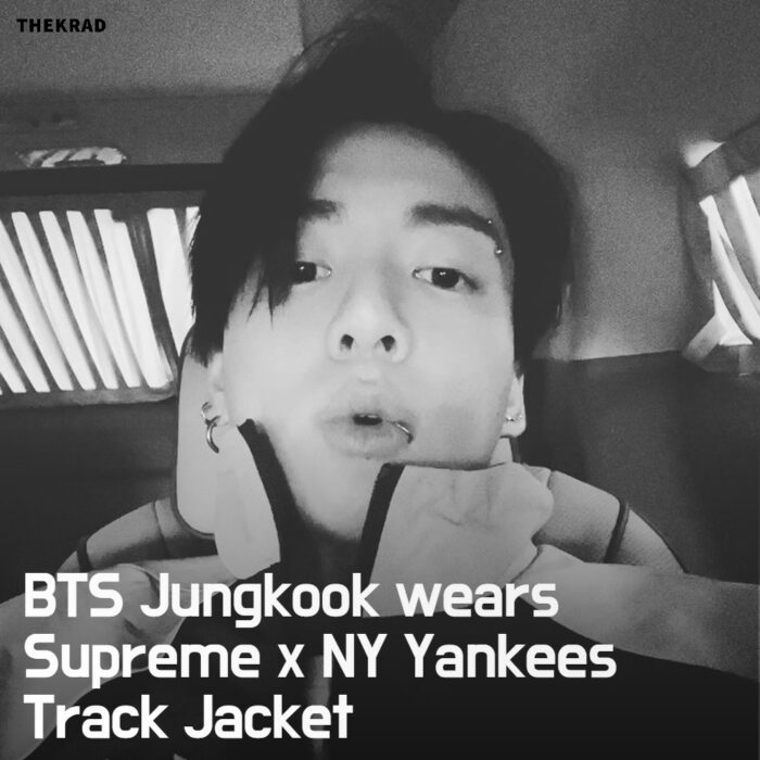 BTS Jungkook wears Supreme x NY Yankees Track Jacket