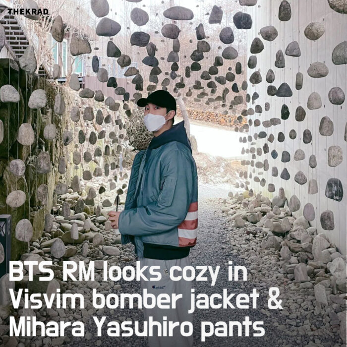 BTS RM looks cozy in Visvim bomber jacket & Mihara Yasuhiro pants