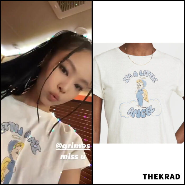 Blackpink Jennie dropped a video on Instagram story wearing RE/DONE t-shirts