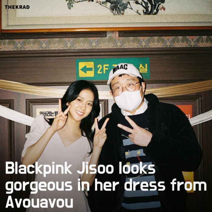 Blackpink Jisoo looks gorgeous in her dress from Avouavou