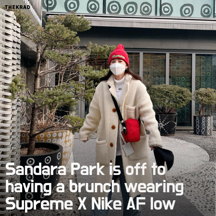 Sandara Park is off to having a brunch wearing Supreme X Nike AF low