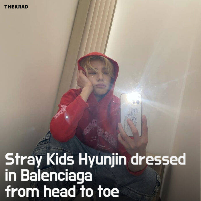 Stray Kids Hyunjin dressed in Balenciaga from head to toe