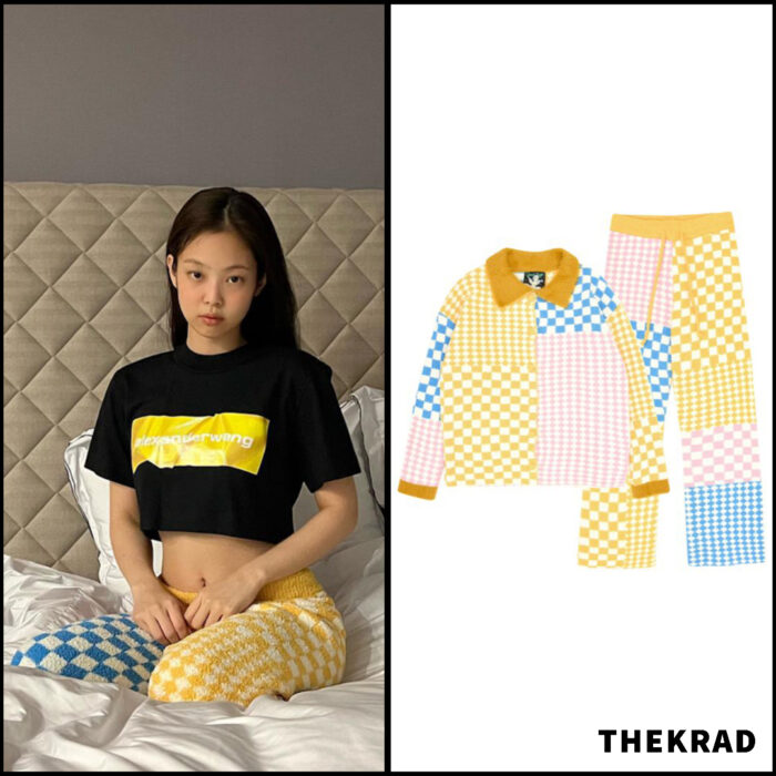 Blackpink Jennie's eye-catching pajama pants and Alexander Wang tshirts look comfy