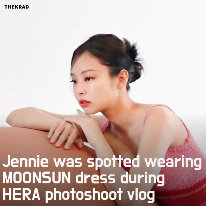 Jennie was spotted wearing MOONSUN dress during HERA photoshoot vlog