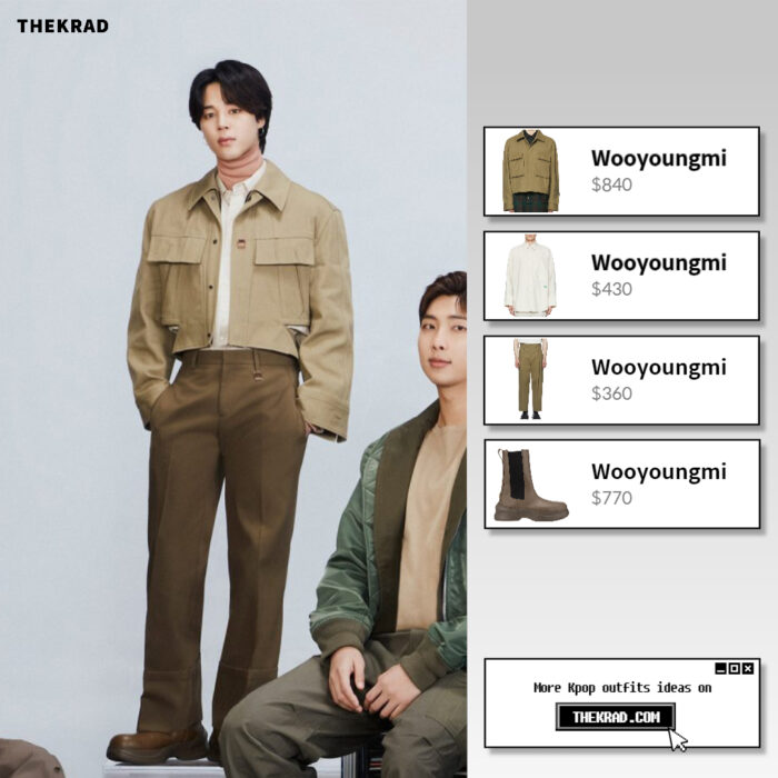 Jimin Was Seen Wearing Wooyoungmi Jacket, shirt and boots On Samsung Galaxy X BTS