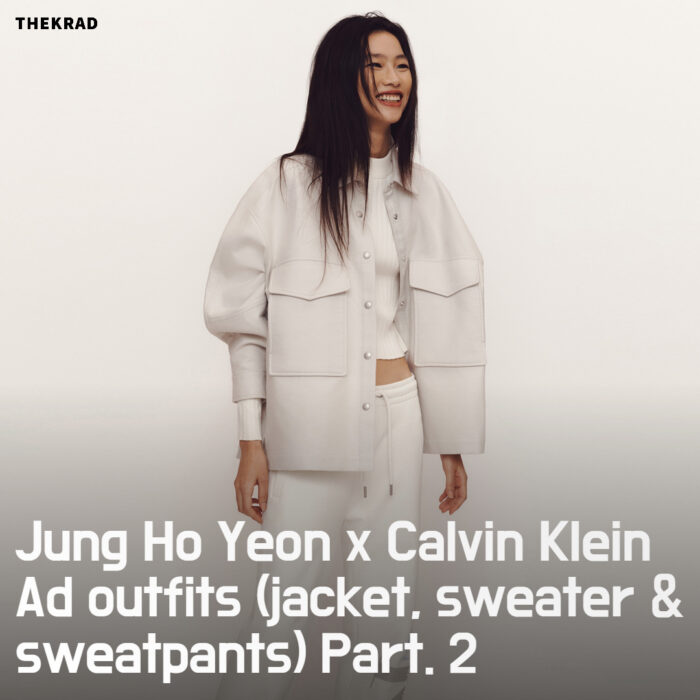 On 2022-01-27 via Calvin Klein Ad, Jung Ho Yeon was spotted wearing Calvin Klein's t-shirts and Calvin Klein's jeans.