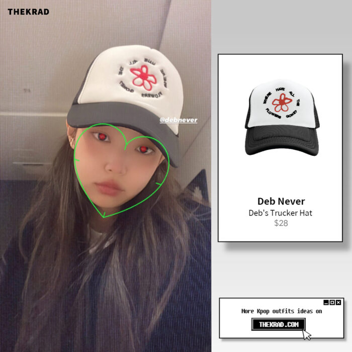 Blackpink Jennie was spotted wearing Deb Never cap on Instagram story