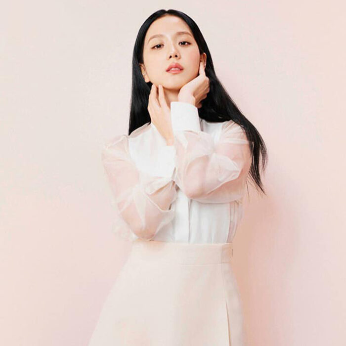 Blackpink Jisoo was seen wearing Dior shirt and skirt from Dazed Korea x Dior Beauty pictorial