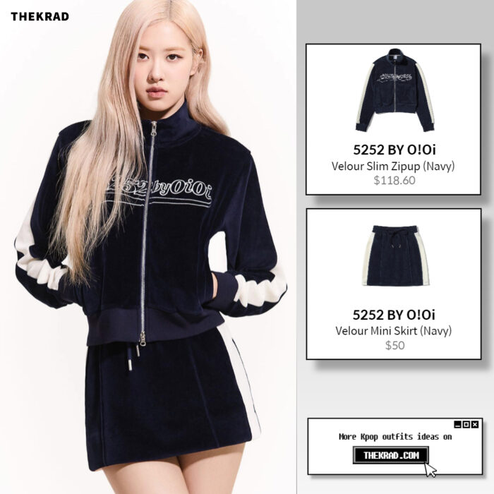 Blackpink Rose appeared in 5252 BY OIOI's new campaign with velor jacket and skirt