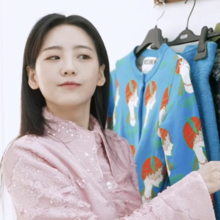 Cho Yi Hyun was seen wearing Ganni 2022 SS shirt dress on W Korea Youtube
