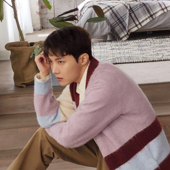 J-Hope was spotted wearing Cos sweater and more from Samsung Galaxy x BTS pictorial