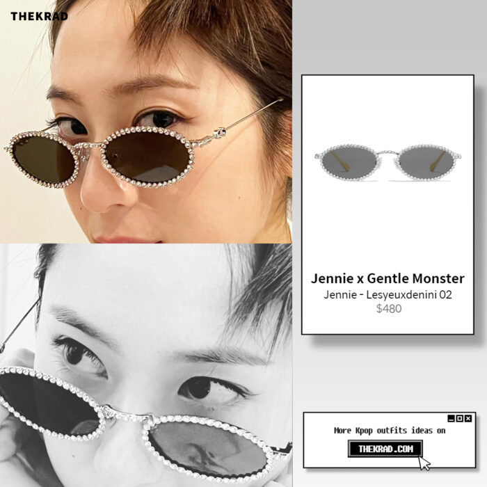 Krystal outfit from Feb 24, 2022 : Gentle Monster x Jennie sunglasses