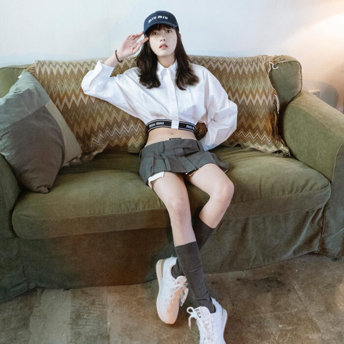 Miu Miu's new muse Lee Yoo Mi sported Miu Miu x New Balance sneakers and more