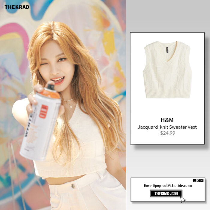 Ningning was seen wearing H&M vest on Clio x Aespa 2022 campaign