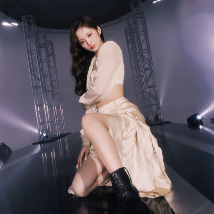 NMIXX Sullyoon was seen wearing Bonbom custom outfit and Zara boots on 'AD MARE' concept photo