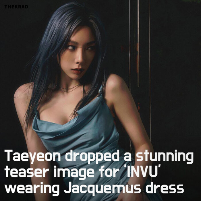 Taeyeon dropped a stunning teaser image for 'INVU' wearing Jacquemus dress