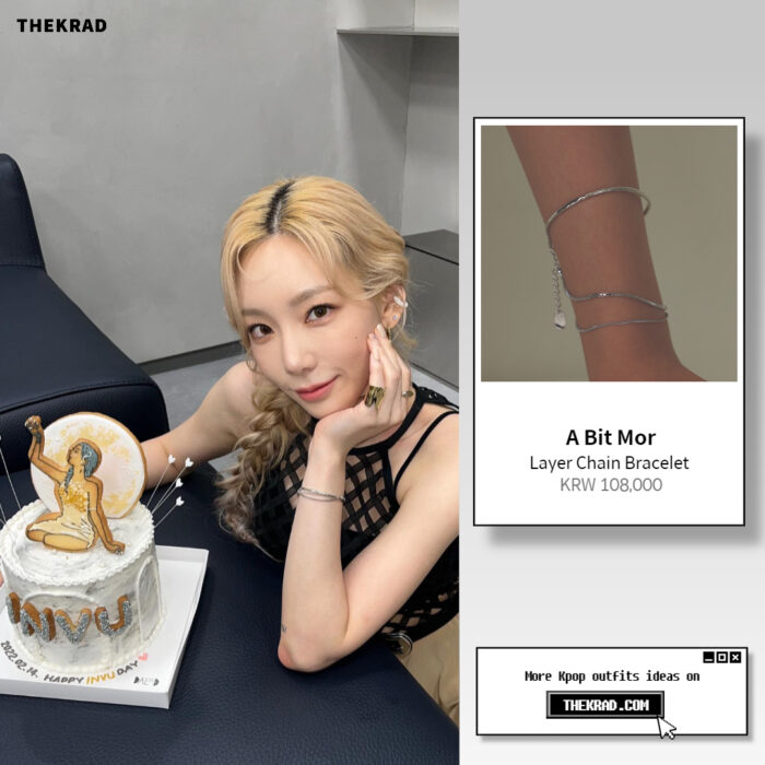 Taeyeon was seen wearing A Bit Mor layer chain bracelet on Instagram
