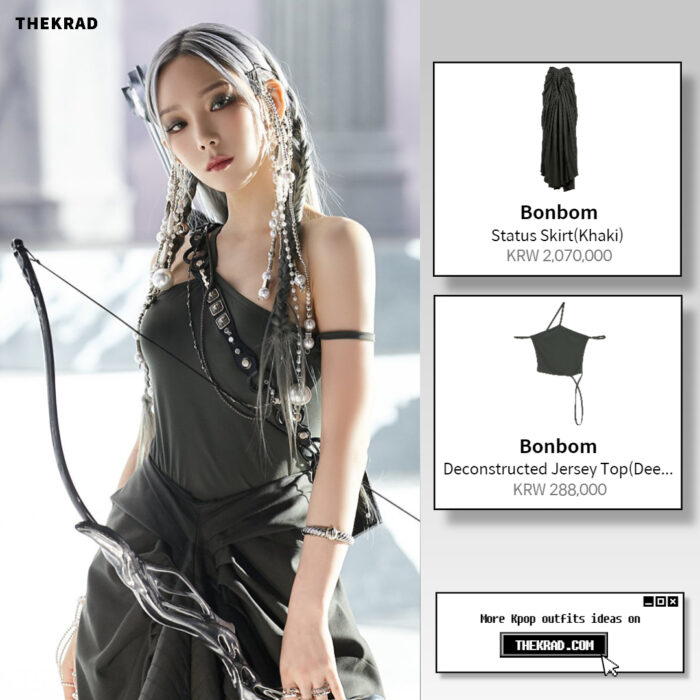 Taeyeon’s Outfits Information Seen From ‘INVU’ Music Video (bonbom skirt and sleeveless top)