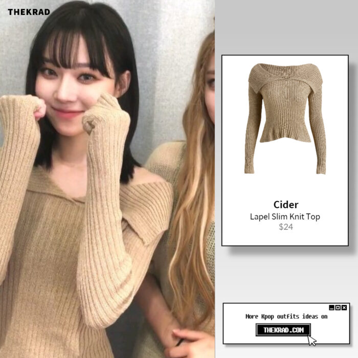 Where to buy Aespa Winter's cute long-sleeve knit top?