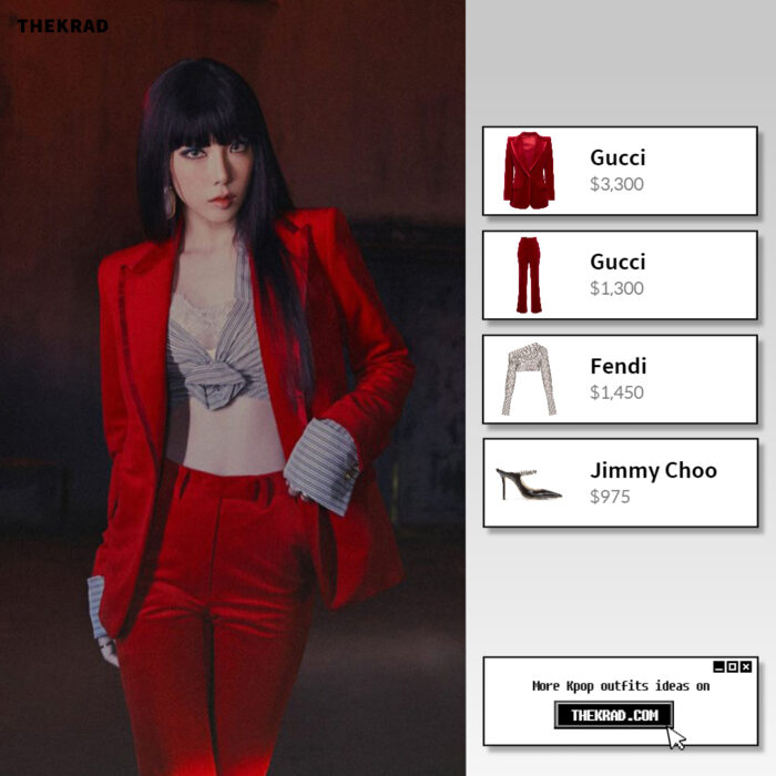 Where to get Taeyeon's velvet Gucci blazer and pants seen from 'INVU' digital booklet?