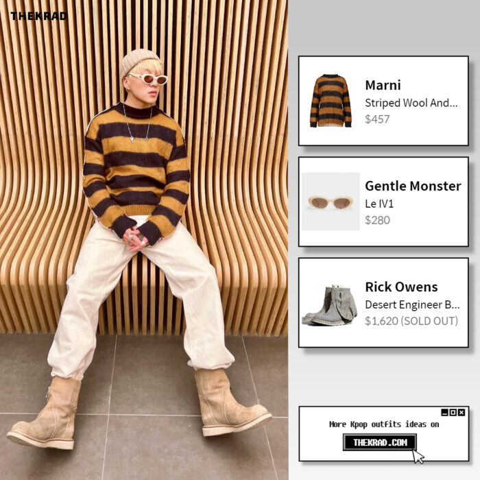 Winner Seungyoon outfit from Feb 18, 2022 : Marni sweater and more