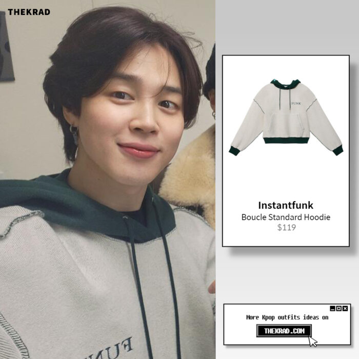 BTS Jimin outfit from March 9, 2022 : Instantfunk hoodie