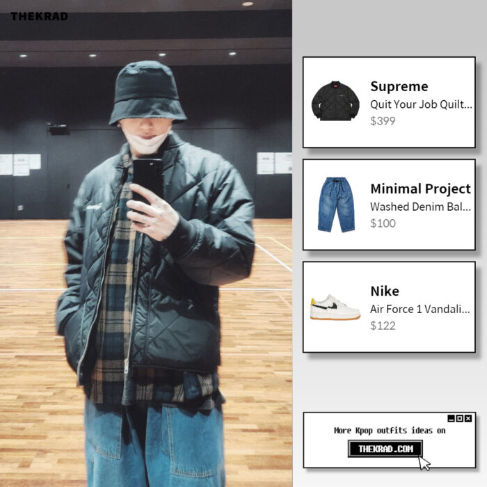 BTS Jungkook outfit from March 4, 2022 : Supreme jacket and more
