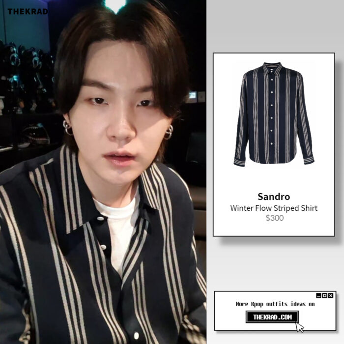 BTS Suga outfit from March 1, 2022 : Sandro shirt