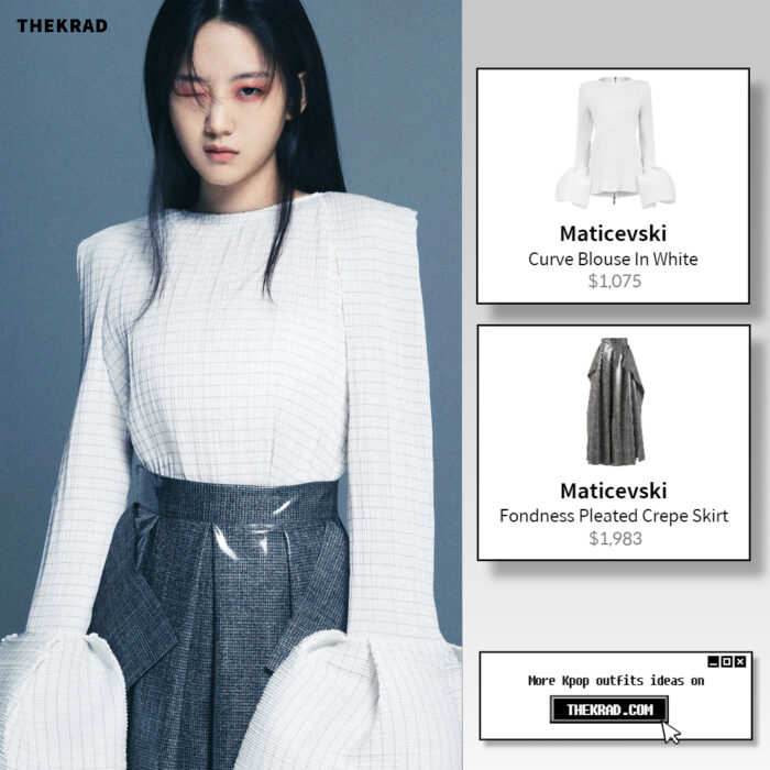 Cho Yi Hyun outfit in Dazed Korea April 2022 issue : Maticevski blouse and more