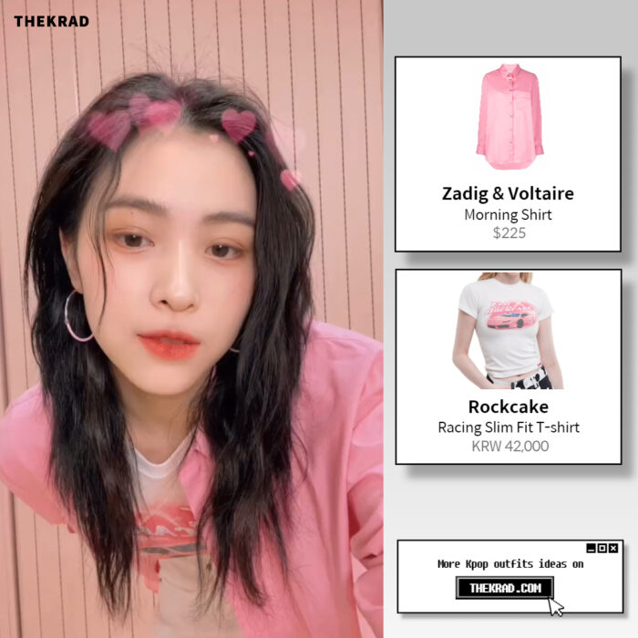 Itzy Ryujin outfit from March 7, 2022 : Zadig & Voltaire shirt and more