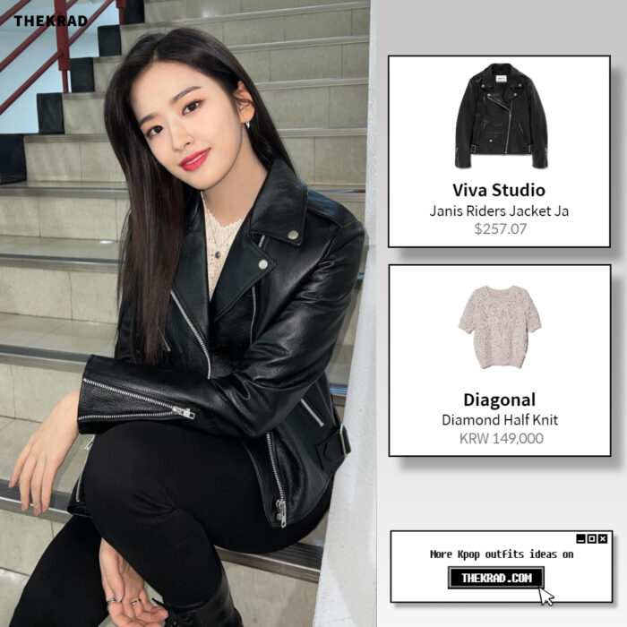 IVE Yujin outfit from Feb 28, 2022 : Viva Studio jacket and more