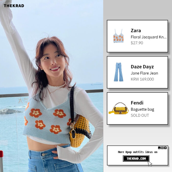 Ki Eun Se outfit from March 27, 2022 : Zara top and more