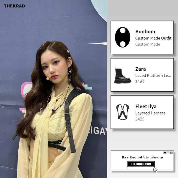 NMIXX Sullyoon outfit from March 7, 2022 : Bonbom dress and more