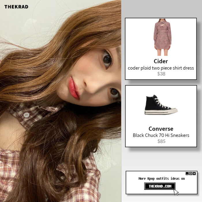 NMIXX Sullyoon outfit from March 7, 2022 : Converse sneakers and more