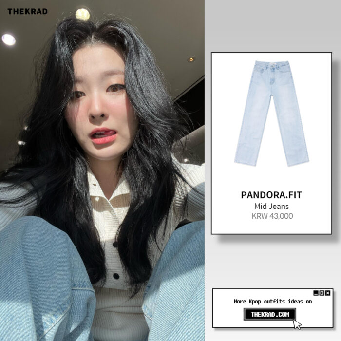 Red Velvet Seulgi outfit from March 27, 2022 : Pandora.fit jeans