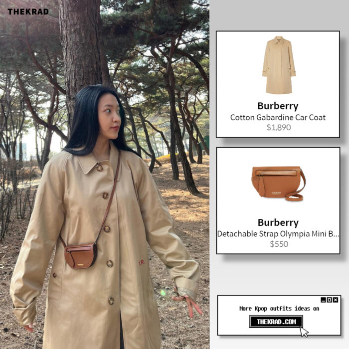 Red Velvet Yeri outfit from March 12, 2022 : Burbery coat and more