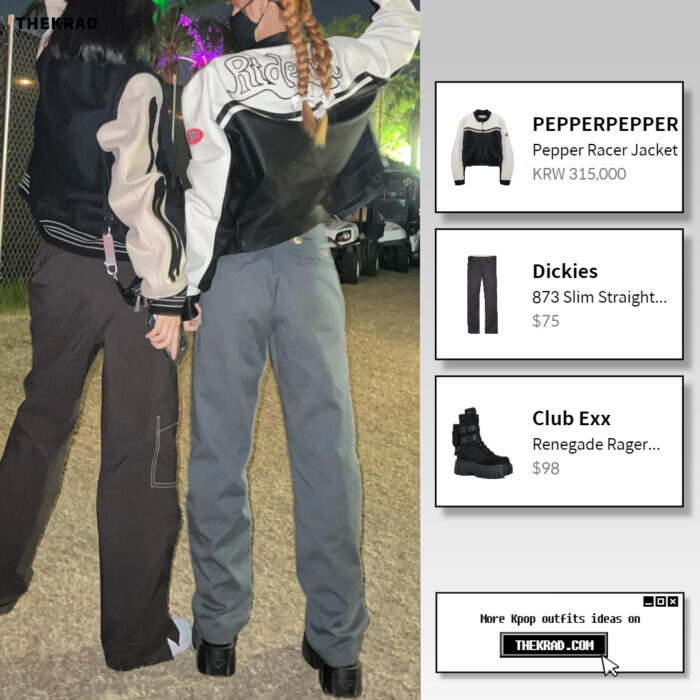 Blackpink Jennie outfit from April 19, 2022 : Dickies pants and more