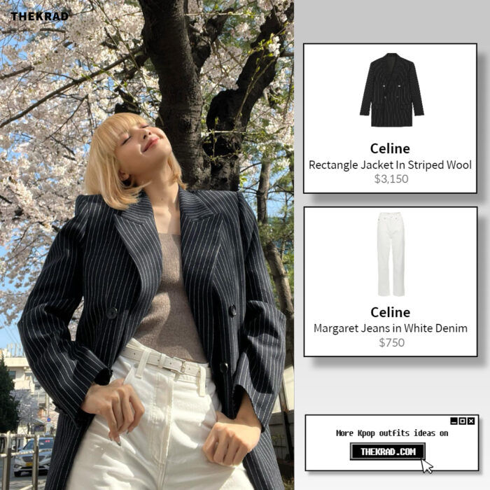Blackpink Lisa outfit from April 12, 2022 : Celine jacket and more