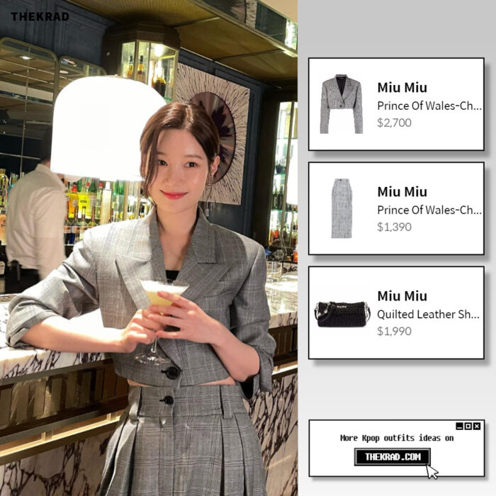 Jung Chae Yeon outfit from April 21, 2022 : Miu Miu jacket and more
