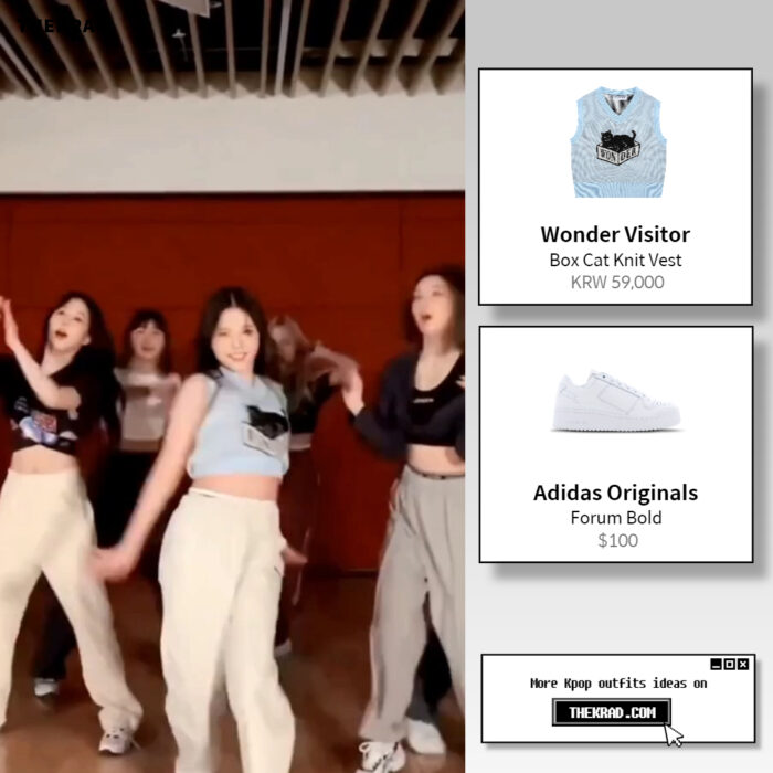 NMIXX Kyujin outfit from April 2, 2022 : Adidas sneakers and more