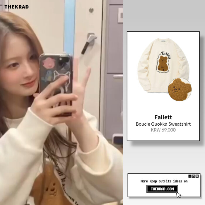Nmixx Sullyoon outfit from April 6, 2022 : Fallett sweatshirt