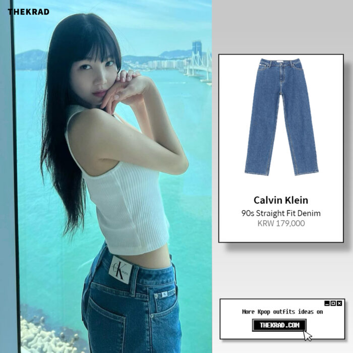 Red Velvet Joy outfit from April 21, 2022 : Calvin Klein jeans