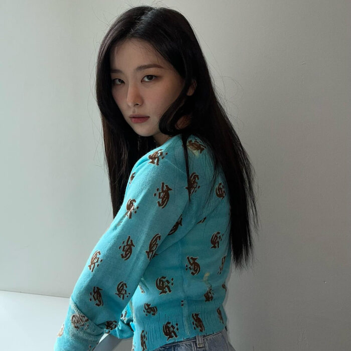 Red Velvet Seulgi outfit from April 28, 2022 : Current cardigan