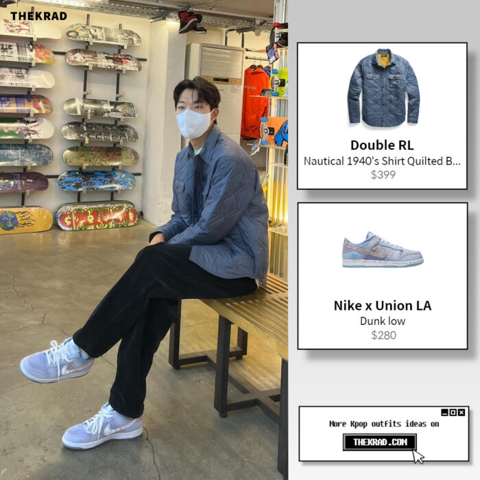 Ryu Jun Yeol outfit from April 27, 2022 : Nike x Union LA sneaker and more