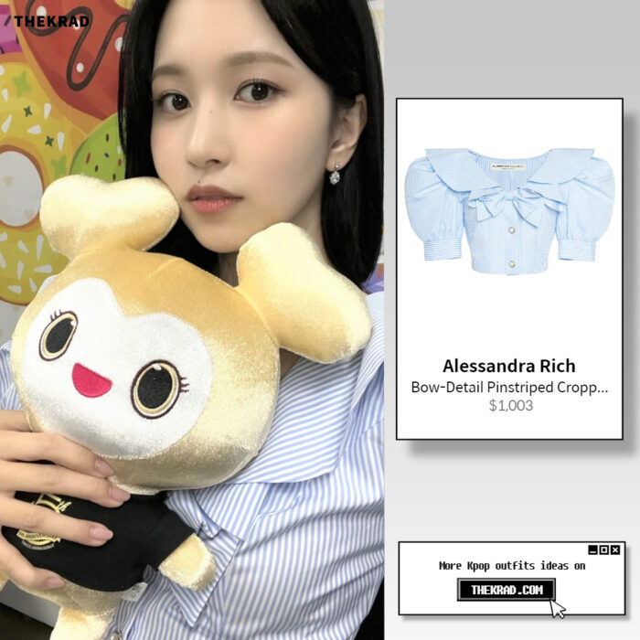 Twice Mina outfit from March 26, 2022 : Alessandra Rich cardigan
