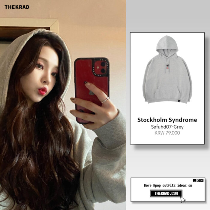 Aespa Karina outfit from May 19, 2022 : Stockholm Syndrome hoodie