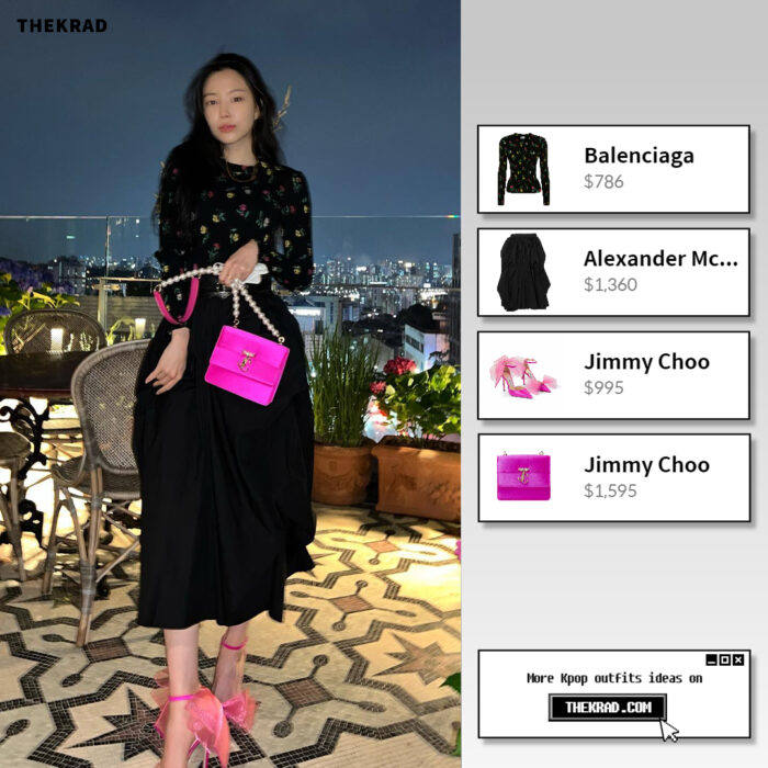Apink Son Na Eun outfit from May 18, 2022 : Jimmy Choo pumps and more