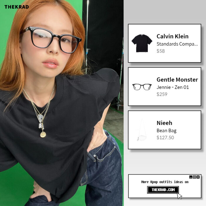 Blackpink Jennie outfit from May 15, 2022 : Calvin Klein t-shirt and more