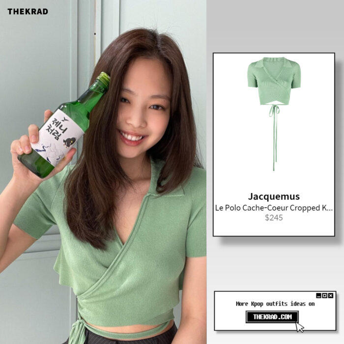 Blackpink Jennie outfit from May 22, 2022 : Jacquemus short-sleeved top