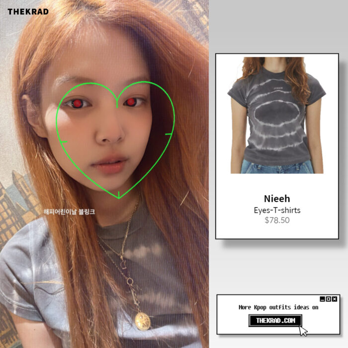 Blackpink Jennie outfit from May 5, 2022 : Nieeh t-shirt